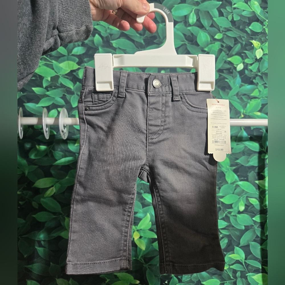 Cat & jack Baby Boys Grey Jeans NWT